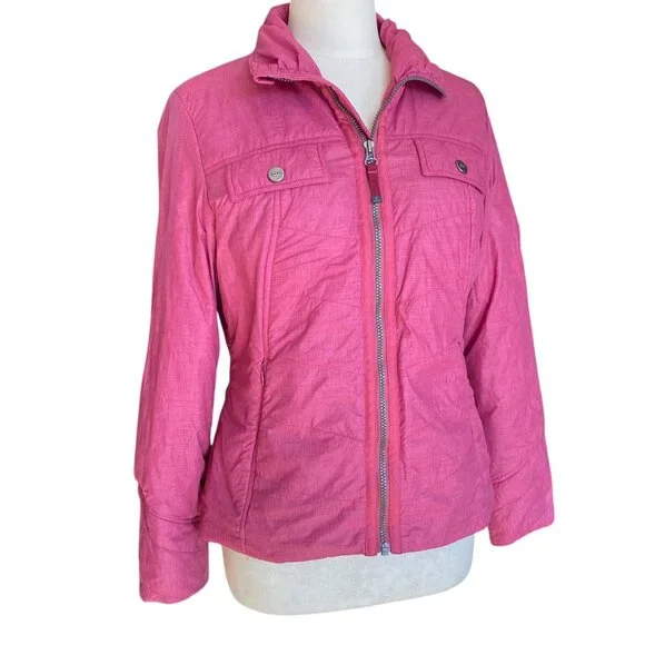 Prana Chantal Nylon Jacket Plum Pink Lined Water Resistant-M - Picture 15 of 15